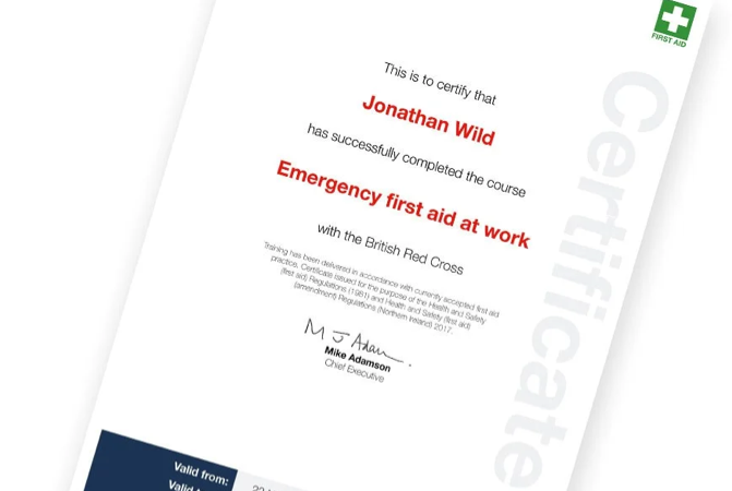 How long does a first aid at work certificate last_
