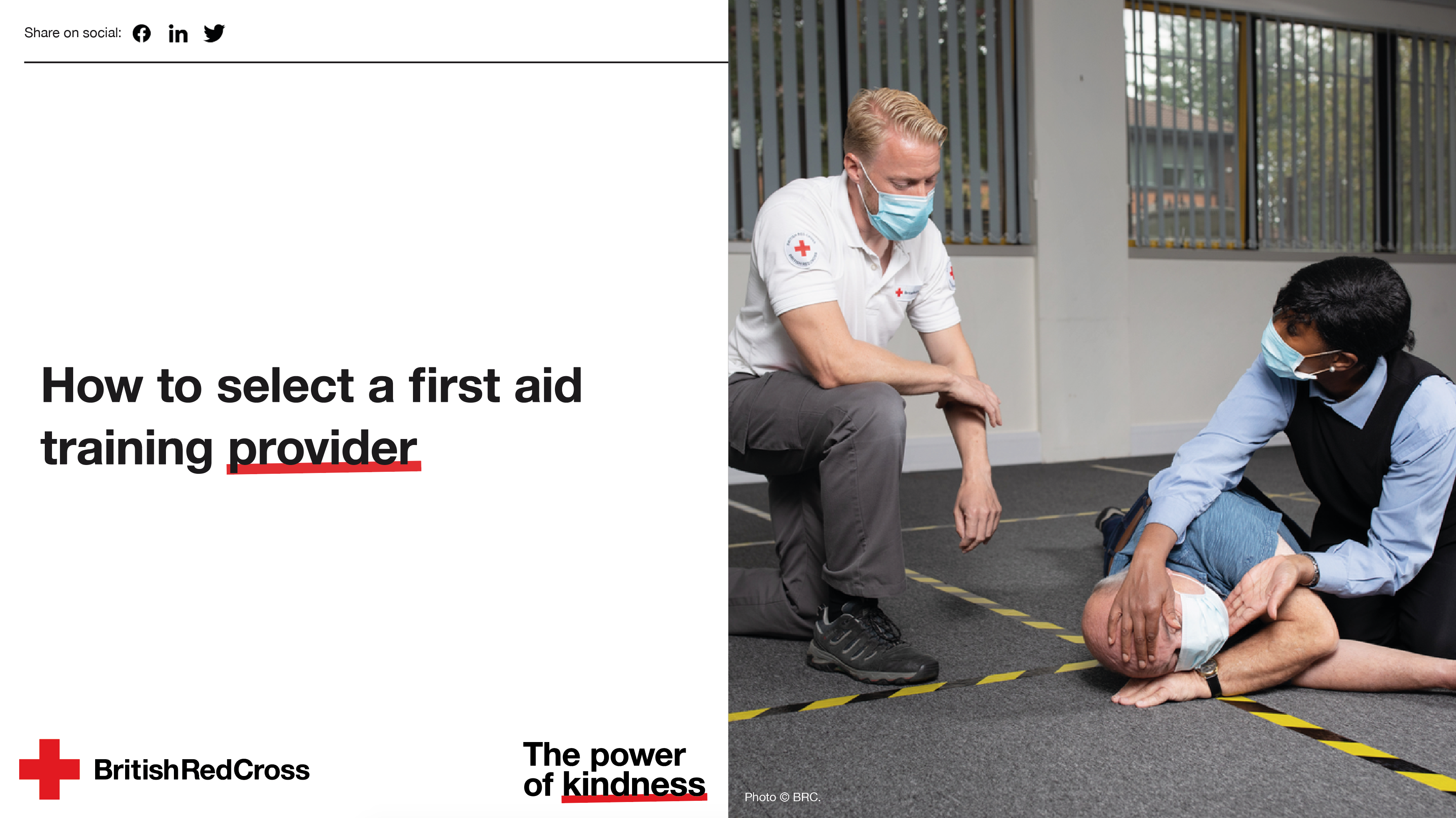 2020 - 10 - British Red Cross - Ebook Cover - How to Select a First Aid Training Provider